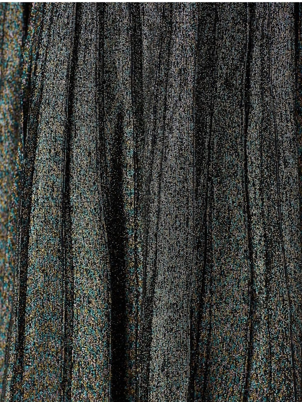 A.L.C. Metallic Pleated Maxi Skirt - Black with Silver Lurex - Picture 4 of 4